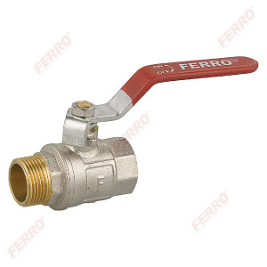 Robinet trecere din alama pt. apa PN25, 1/2" FI-FE cu sfera si maneta