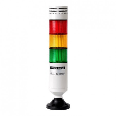 Signalni toranj PTE-AGB-302-RYG-B, D56mm, 3 boje,zujalica 80dB(fixed), 24Vac/Vdc,crni, IP65 Autonics
