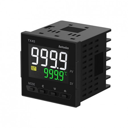 Termoregulator TX4S-24S, disp.LCD 2 reda-4d,48x48mm,2 alarma,PID, SSR,100-240Vac IP65 Autonics
