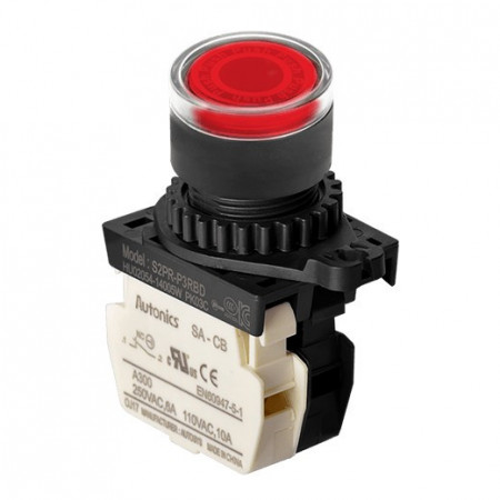 Taster crveni S2PR-P3RBLM, 1NC, sa LED indikacijom 110-220Vac, 6A 250Vac IP52 Autonics