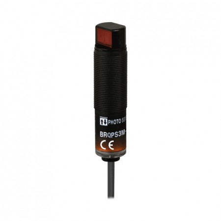 Foto-senzor BRQPS3M-PDTA,M18,NPN NO/NC,Sn=3m,side retro-reflective,kabal l=2m,10-30Vdc,IP67 Autonics