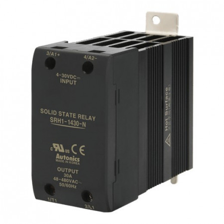 Solid State Relay SRH1-1430-N,integrisan hladnjak, 1-fazni,ulaz 4-30Vdc,izlaz 48-480Vac,30A Autonics
