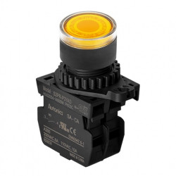 Taster žuti S2PR-P3YALM, 1NO, sa LED indikacijom, 110-220Vac, 6A 250Vac IP52 Autonics