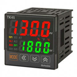 Termoregulator TK4S-14RR,disp.2 reda-4d,48x48mm,1 alarm,CT,DI-1,2 relejna,100-240Vac IP65 Autonics