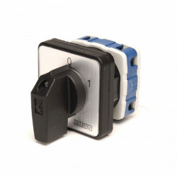 Grebenasti prekidač PSA020AK131S, 1x20A (0-1), 2 nivoa 60°, 6kA, 48x48mm IP54 Emas