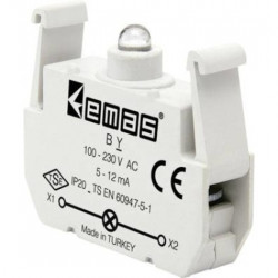 Kontakt blok sa LED diodom BY, 5-12mA, 100-230V AC zelena IP20 Emas