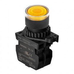 Taster žuti S2PR-P3YADM, 1NO, sa LED indikacijom, 12-24Vdc, 6A 250Vac IP52 Autonics