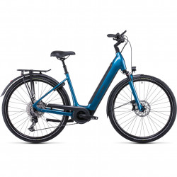 Bicicleta Electrica MTB Hardtail CUBE Supreme Sport Hybrid EXC 625 Easy Entry Blue Black