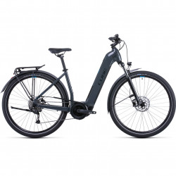 Bicicleta Electrica MTB Hardtail CUBE Touring Hybrid ONE 400 Easy Entry Grey Blue