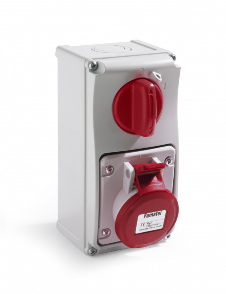 Priza industriala interblocabila trifazata 5P 16A 400V IP44 PT Famatel