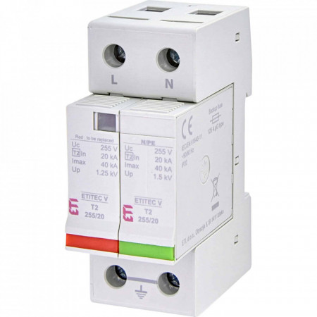 Descarcator supratensiune ETITEC V T2 255/20 1+1 230V ETI