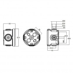 Doza aparenta 74x50mm cu presetupe IP65 Famatel