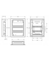 Tablou electric Metallo 28 module, incastrat, cu plastroane, usa metalica IP40 Famatel