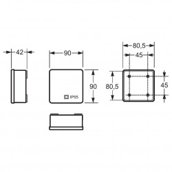 Doza aparenta 80x80x36mm fara presetupe IP55 Famatel