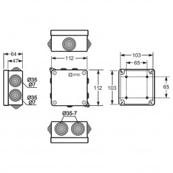 Doza aparenta 100x100x55mm cu presetupe IP55 Famatel