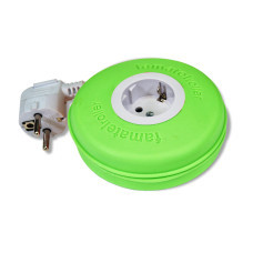 Roller 1 priza schuko 16A 230V cablu 3X1,5mmp 2m verde Famatel