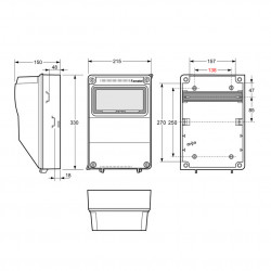 Tablou electric AcquaCOMBI 9M cu loc de prize extra IP65 Famatel