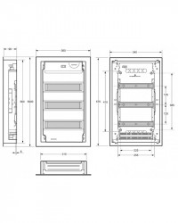 Tablou electric Metallo 42 module, incastrat, cu plastroane, usa metalica IP40 Famatel