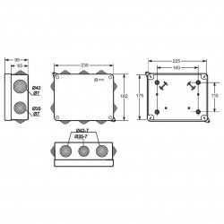 Doza aparenta 225x175x85mm cu presetupe IP55 Famatel