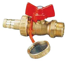 Robinet cu sferă pt.golire Herz cu racord portfurtun cu piuliţă olandeză 1/2 şi capac cu garnitură de cauciuc pentru închidere DN 15 cod 1 2512 01