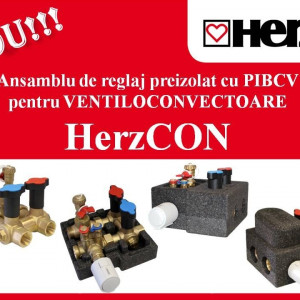 Ansamblu de reglaj preizolat HerzCON racordare rapidă pentru ventiloconvectoare DN15 MF 1 4600 59