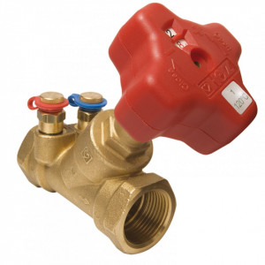 Robinet reglare debit coloane Herz Stromax, cu prize de masurare, scaun inclinat, DN 15, cod 1 4017 01
