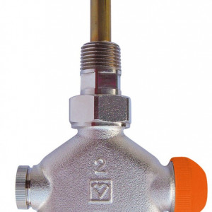 Robinet termostatic cu patru căi HERZ-VUA-40 pentru radiator portprosop, model coltar, DN 15, cod 1 7784 41