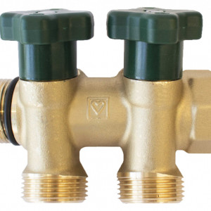 Distribuitoare Herz pentru instalații sanitare cu 2 circuite, DN 20, PN 10, cod 2 8530 02