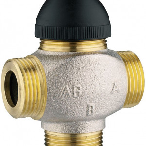 Robinet cu ventil termostatic cu trei căi, fără teu de legătură pe bypass, pentru amestec şi distribuţie DN 10 (filet ext de 1/2") 1 7762 X0