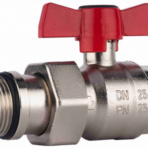 Set robineti drepti cu sfera olandez cu O-ring Herz Armaturen pentru distribuitoare DN25 (1''), PN25