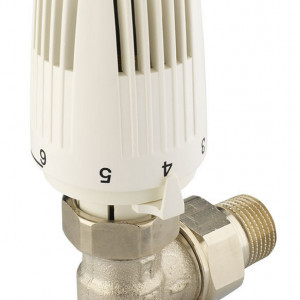 Set termostatic Herz alcatuit din robinet cu ventil termostatic model coltar, DN15 (1/2") si cap termostatic Classic, cod 1 7724 60