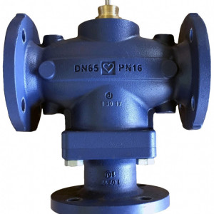 Vana cu 3 cai Herz cu flanse PN16, DN 80, Kvs 100, pentru actionare electrica, cod F 4037 08