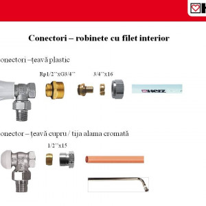 HERZ-GP-Robinet de reglare pentru corpurile de încălzire, model colţar filet interior 1/2" 1 5524 31