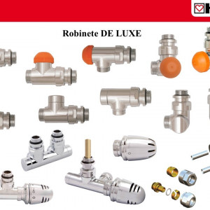 Robinet cu ventil termostatic H3000-TS-Design DeLuxe , model colțar pentru sistem bitubular, cromat, cu prereglare și indicator de poziție S 3691 41