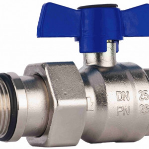 Set robineti drepti cu sfera olandez cu O-ring Herz Armaturen pentru distribuitoare DN25 (1''), PN25
