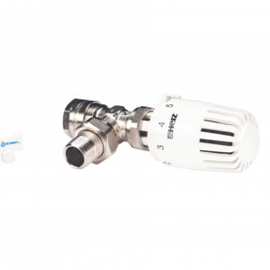 Set termostatic Herz cu robinet cu filet exterior si conector,