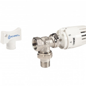 Set termostatic Herz alcatuit din robinet cu ventil termostatic TS-90 si cap termostatic Project, cod 1 7724 04
