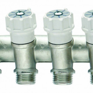 Distribuitor cu robineti de siguranta, cu filet exterior , cu 3 cai,bara de1"