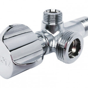 Robinet colțar dublu pentru apă potabilă fara filtru Herz, G1/2 - G3/8 X G3/4, PN16, cod UH13111