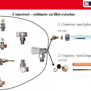 Conector teava CU DN=15mm 1 6276 15
