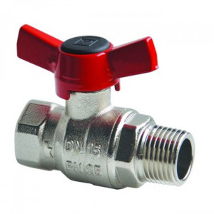 Robinet cu sferă, cu manetă tip “fluture” (Silumin), PN 25, filet exterior x interior 3/4" cod 1 2228 12