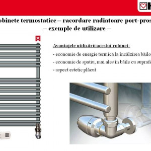 Set format din robinet cu ventil termostatic Herz , model in 3 axe "AB" si cap termostatic Project