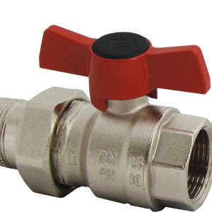 Robinet cu sfera, cu maneta tip “fluture”, PN16, filet exterior x interior 3/4", cod 1 2211 12