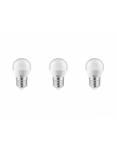 Set 3 becuri led sferice E27, 3W(21W), lumina calda, 200 lm, A , G-Tech