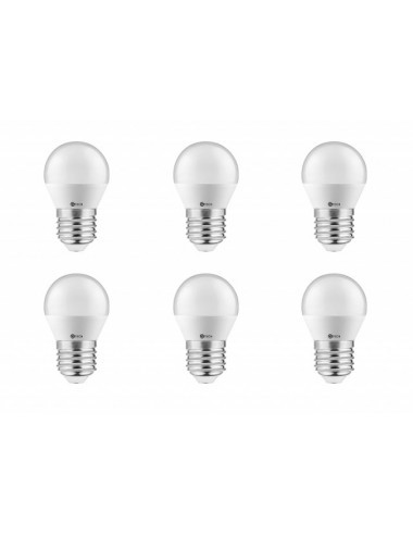 Set 6 becuri led sferice E27, 3W(21W), lumina calda, 200 lm, A+, G-Tech