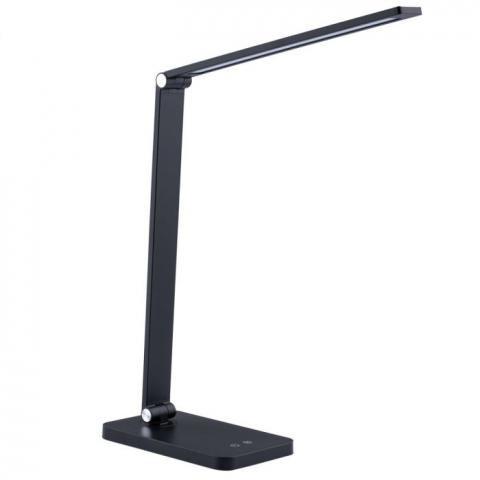 Lampa de birou Ingrid 7W(420lm), control touch, dimabil, temperatura luminii in 5 trepte, incarcator(5W) wireless, usb, negru, MasterLED