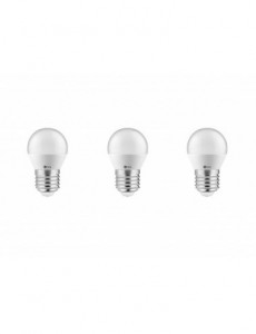 Set 3 becuri led sferice E27, 3W(21W), lumina calda, 200 lm, A , G-Tech