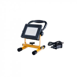 Proiector led cu acumulator 20W, 1200lm, lumina rece 6000K, IP44, Optonica