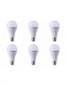 Set 6 becuri led E27, 15W(90W), lumina calda, 2700K, 1350 lm, A+, V-TAC