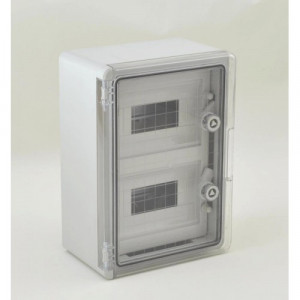 Panou 25x35x15 ABS 8x2 sigurante, neechipat, IP65 usa transparenta